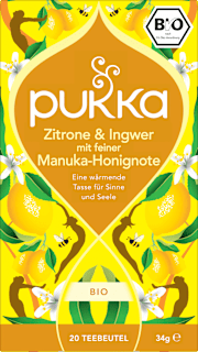 Kräutertee Zitrone & Ingwer mit Manuka-Honignote (20 Beutel) pukka