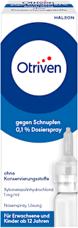 Otriven gegen Schnupfen 0,1 % Dosierspray ohne Konservierungsstoffe Otriven