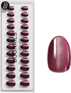 Künstliche Nägel Press Ons Short Round Glass Burgundy Doonails