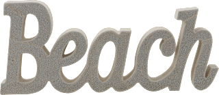 Schriftzug "Beach" mit Sand, beige Dekorieren & Einrichten