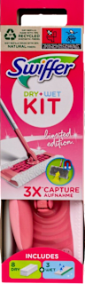 Set mop cu 8 rezerve uscate și 3 umede Roz Swiffer
