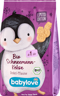 Kinderkekse Schneemann Dinkel Pflaume ab 1 Jahr babylove