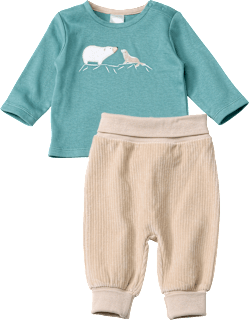 Set mit Langarmshirt & Hose aus Velours, blau + beige, Gr. 68 ALANA