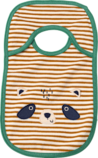 Lätzchen mit 3D-Waschbär-Applikation, braun & grün ALANA