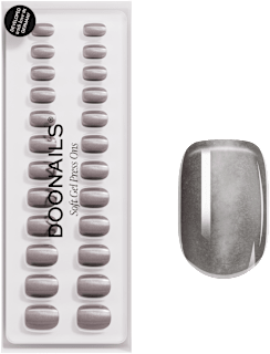 Künstliche Nägel Press Ons Short Square Glass Grey Doonails