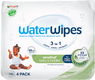 Detské vlhčené utierky sensitive Baby & Toddler 3-in-1 4x60 WaterWipes