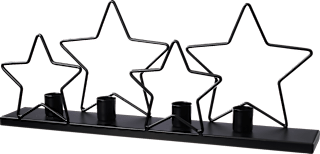 Stabkerzenhalter aus Metall Sterne, schwarz Dekorieren & Einrichten