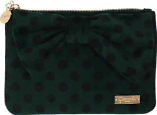 Toaletna torbica – temno zelena s pikami Camomilla