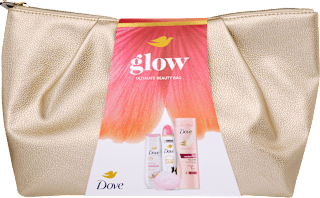 Glow ajándékcsomag neszesszerrel Dove