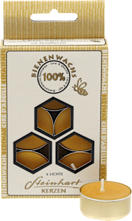 Teelichte Bienenwachs in Aluschale Steinhart KERZEN