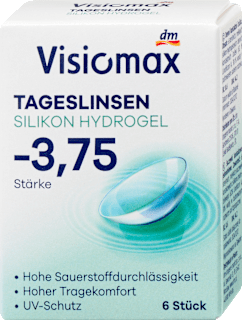 Dnevne silikonsko-hidrogelne kontaktne leče, dioptrija -3,75 visiomax