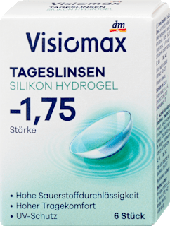 silikon-hydrogelové denní kontaktní čočky, -1,75 DP Visiomax