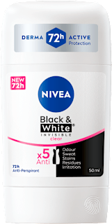 Black&White INVISIBLE clear antiperspirant stik NIVEA
