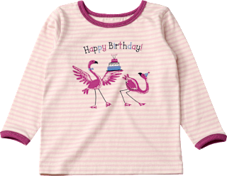 Langarmshirt Geburtstag mit Happy Birthday-Schriftzug, rosa, Gr. 122/128 ALANA