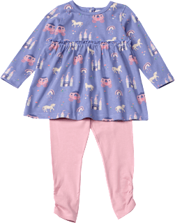 Set mit Tunika mit Märchen-Muster & Leggings, lila + rosa, Gr. 104 ALANA