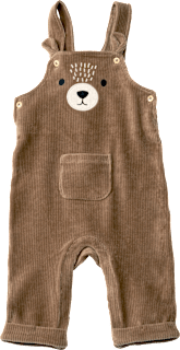 Latzhose aus Ripp-Velours & mit Bären-Motiv, braun, Gr. 86 ALANA