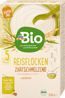 Getreidebrei Reisflocken Zartschmelzend ab dem 5. Monat dmBio