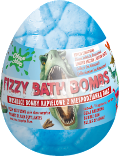 Musująca bomba do kąpieli z niespodzianką DINO, guma balonowa Chlapu Chlap