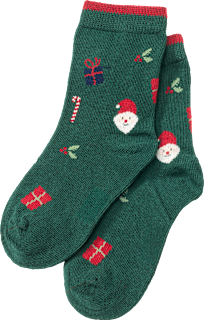 Socken mit Weihnachts-Muster, grün, Gr. 27/29 ALANA