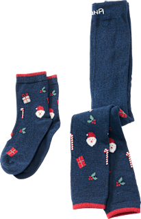 Set mit Leggings und Socken mit Weihnachts-Motiv, blau, Gr. 98/104 ALANA