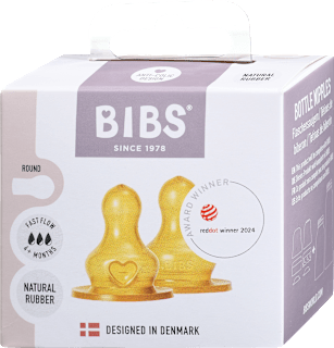 Anti-kolik cuclji za stekleničko, lateks - hiter pretok, 4m+ BIBS