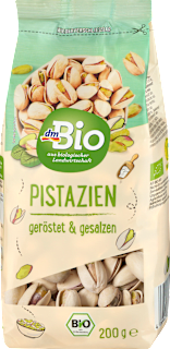 bio pistácie ve skořápce, pražené a solené dmBio
