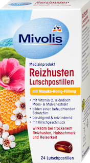Reizhusten Lutschpastillen mit Manuka-Honig-Füllung Mivolis