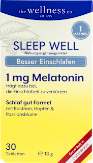 Sleep Well Melatonin Tabletten the wellness co.