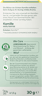 Kräutertee Kamille (20 Beutel) LEBENSBAUM