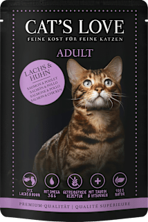 Nassfutter Katze mit Lachs & Huhn in Gelee CAT'S LOVE