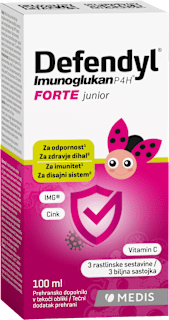 Imunoglukan P4H® FORTE junior prehransko dopolnilo za odpornost in zdravje dihal Defendyl