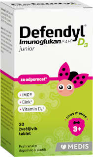 Imunoglukan P4H® D3 junior prehransko dopolnilo za odpornost Defendyl