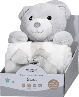 Plišasti medvedek z odejico free Play