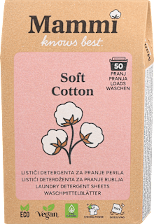 Detergent v lističih za pranje perila Soft Cotton Mammi