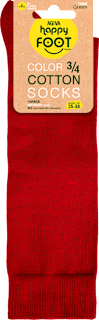 Памучни чорапи 3/4, червени, размер 35-38 happy FOOTtopia