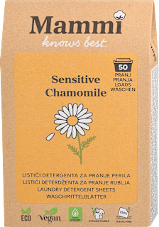 Detergent v lističih za pranje perila Sensitive Chamomile Mammi