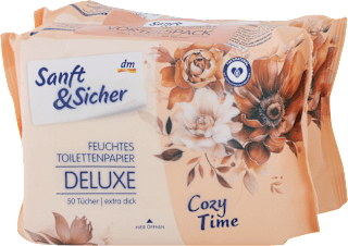 Vlažni toaletni papir Cozy Time, 2 x 50 kos Sanft&Sicher