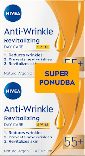Dnevna krema proti gubam 55+, 2 x 50 ml NIVEA
