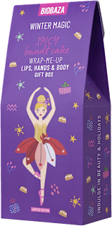Poklon-paket Winter Magic Spicy Bundt Cake Lips, Hands & Body Biobaza
