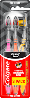 Szczoteczka do zębów Zig Zag Charcoal, 3pak Colgate