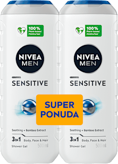 Gel za tuširanje Sensitive, duo pakiranje, 2 x 500 ml NIVEA MEN
