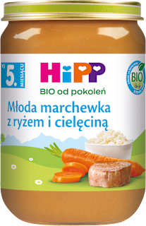 Młoda marchewka z ryżem i cielęciną BIO po 5. miesiącu HiPP