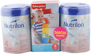 Mliečny nápoj pre malé deti Profutura DUOBIOTIK 4 + Fisher Price veža Nutrilon