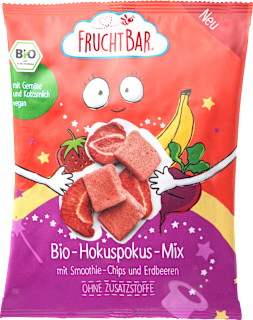 Kindersnack Hokuspokus-Mix mit Smoothie Chips & Erdbeeren, ab 3 Jahren  FruchtBar