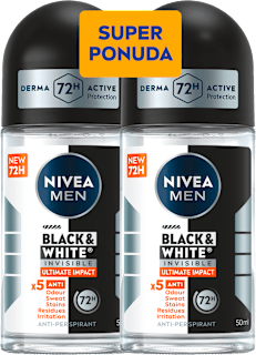 Deo roll-on Black & White Ultimate Impact, duo pakiranje, 2 x 50 ml NIVEA MEN