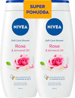 Kremni gel za tuširanje Rose - super ponudba, 2 × 250 ml NIVEA