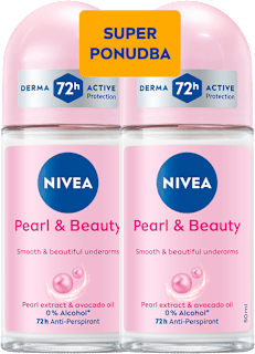 Roll-on anitperspirant Pearl & Beauty - super ponudba, 2 × 50 ml NIVEA