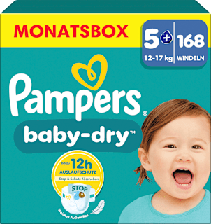Windeln Baby Dry Gr. 5+ Junior Plus (12-17 kg) Monatsbox Pampers