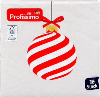Troslojne salvete; motiv: ukrasna kugla; 25x25cm Profissimo