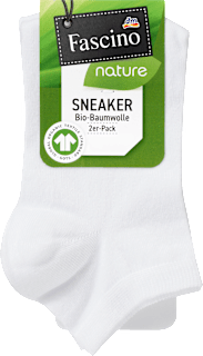 Sneakersocken mit Bio-Baumwolle weiß Gr. 39-42 Fascino